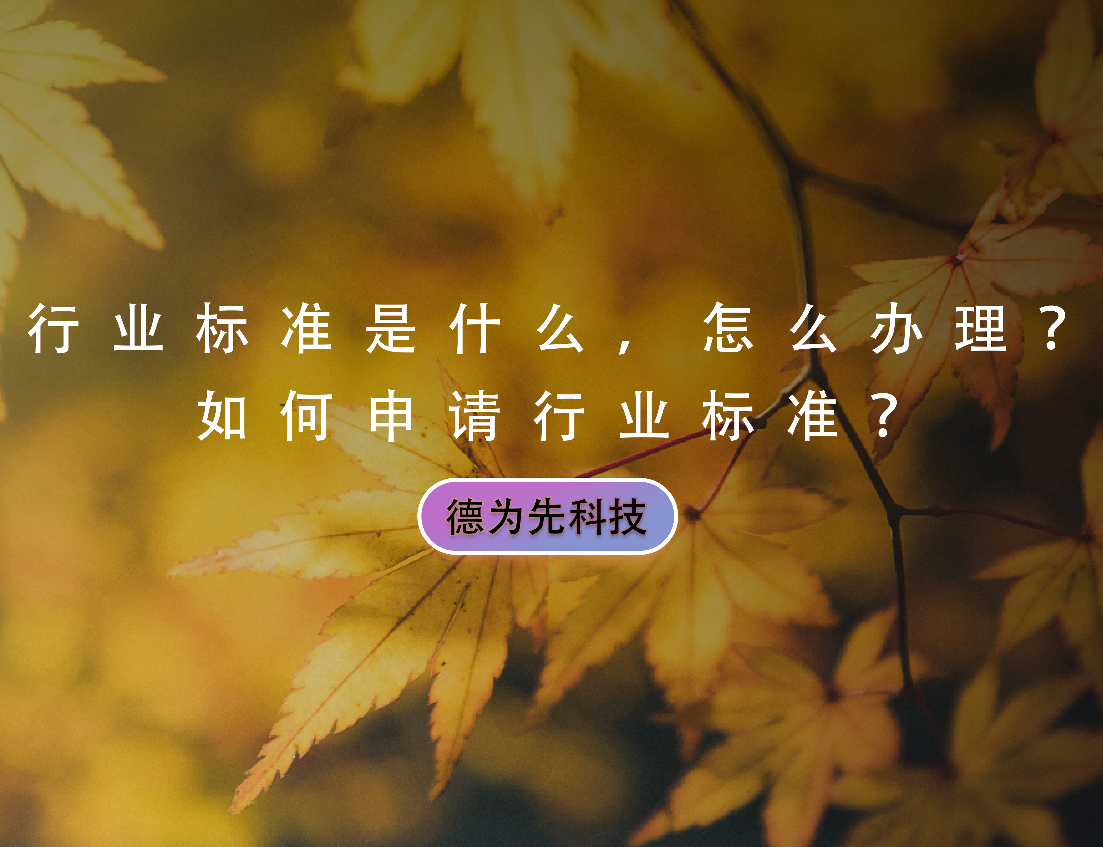 【德為先科技】行業(yè)標(biāo)準(zhǔn)是什么，怎么辦理，如何申請行業(yè)標(biāo)準(zhǔn)？